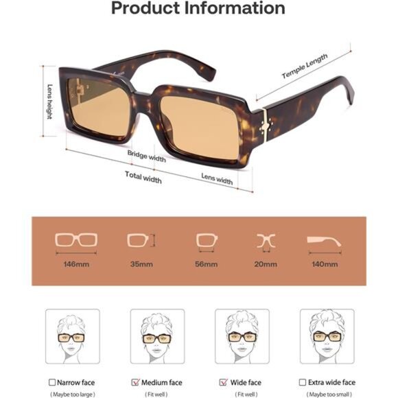 Trendy Retro Rectangle Polarized Sunglasses Men 90s Vintage Square Womens/brown main image 6